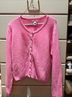 Song of Style Pink Button-Up Cozy Cardigan